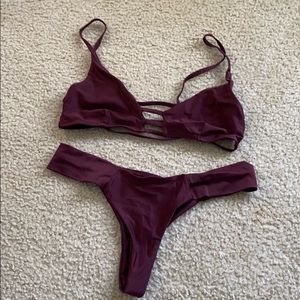 Burgundy bikini
